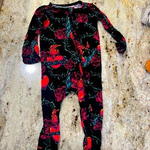 Bums & Roses Black Rose Romper